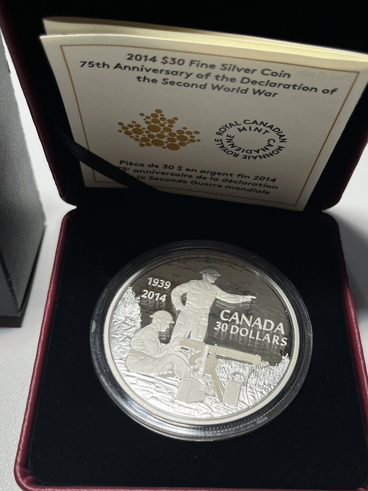 2014 Canada 75th Anniversary of the Second World War $30 Fine Silver Coin