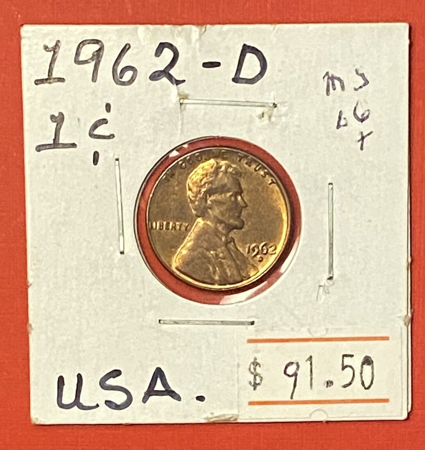 USA 1 ONE CENT PENNY 1962 D NICE HIGH GRADE