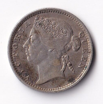 Straits Settlements 1901 Five Cents 5C Victoria KM# 10 World Silver Coin Rare