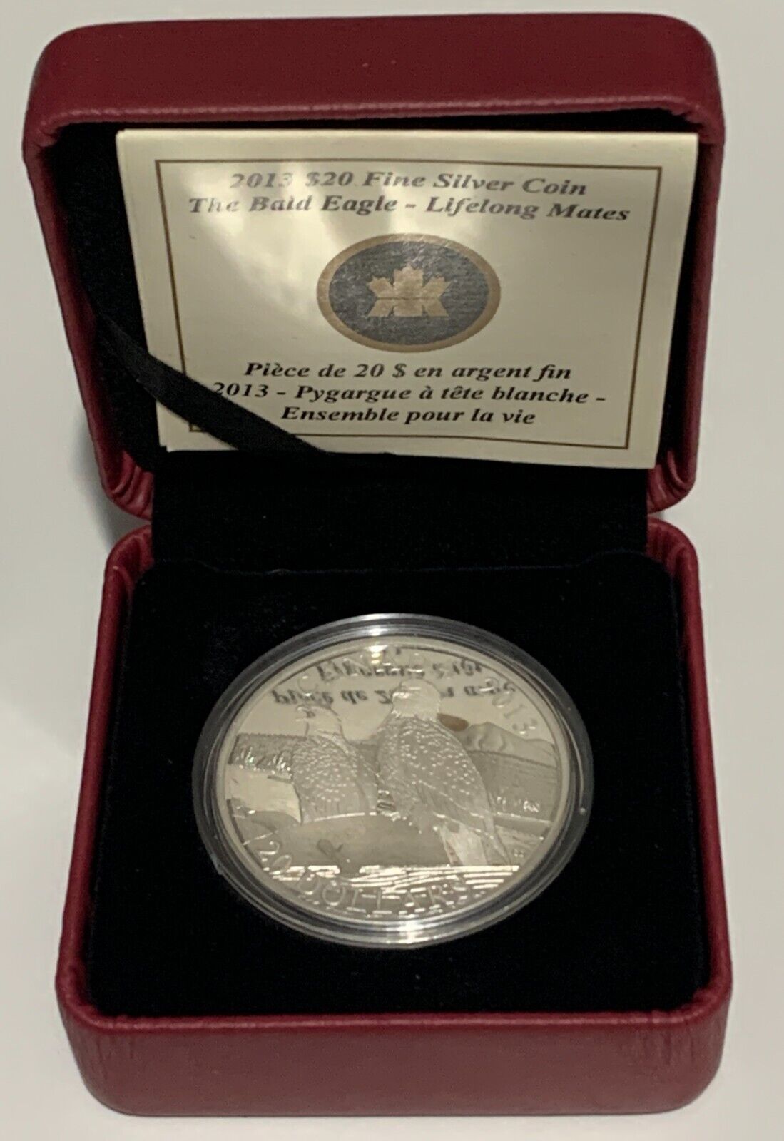 2013 Canada $20 1 Oz Fine Silver The Bald Eagle Lifelong Mates -  With Box