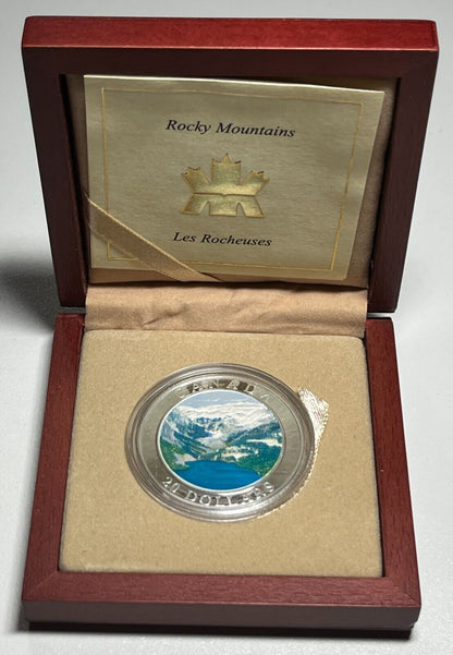 2003 Canada $20 Dollar Silver Coin Natural Wonders Rocky Mountains Proof