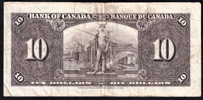 Canada 1937 $10 Ten Dollar Banknote Coyne - Towers L/T 7895842