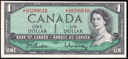 Canada 1954 $1 One Dollar Replacement Banknote Beattie - Rasminsky *A/A 0299610