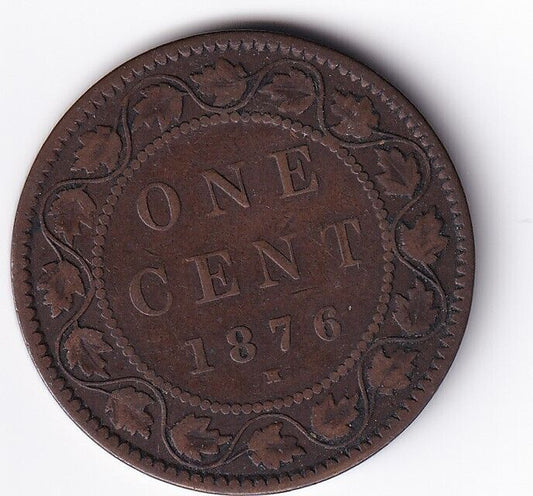 Canada 1876H 1c One Large Cent Queen Victoria Fine #1