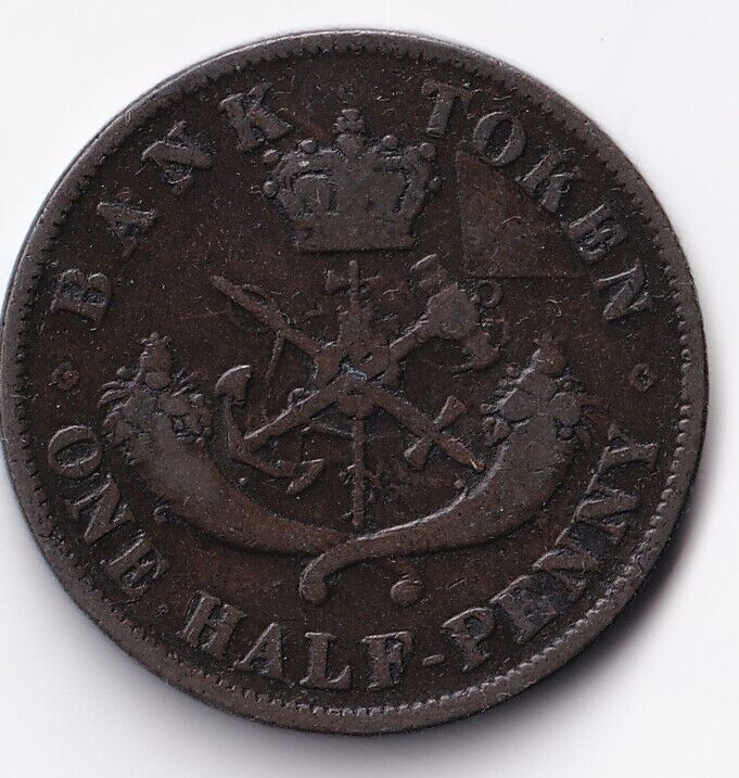 Bank Of Upper Canada 1854 Half Penny Dragonslayer Token PC-5C1 BR-720 #6