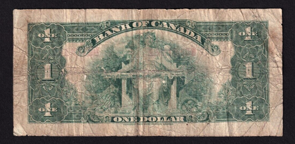 1935 Bank of Canada $1 - Series B - Canada’s First Banknote Series B-0181844