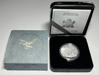 1997 Canada 10th Anniversary of the Loon Proof Silver Coin - Complete