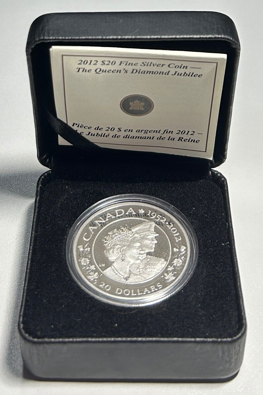 2012 $20 Fine Silver Coin-The Queen's Diamond Jubilee With Box + COA