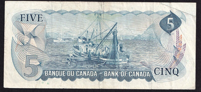 Canada 1972 $5 Five Dollar Banknote Lawson - Bouey Replacement *SB Below 1.6M