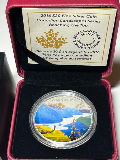 2016 Canada $20 Silver Coin Reaching The Top Canadian Landscapes - Complete