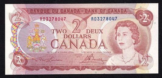 Canada 1974 $2 Two Dollar Banknote  Lawson - Bouey RD 3278047