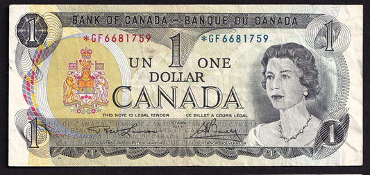 Canada 1973 $1 One Dollar Replacement Banknote Lawson - Bouey *GF 6681759