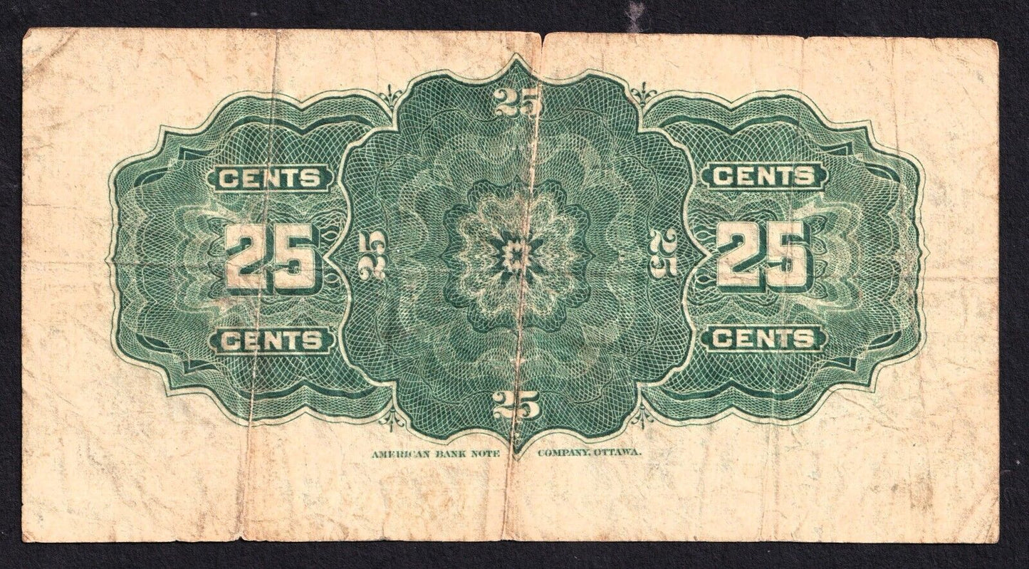 1900 Dominion of Canada 25c Shinplaster Note Boville #M2