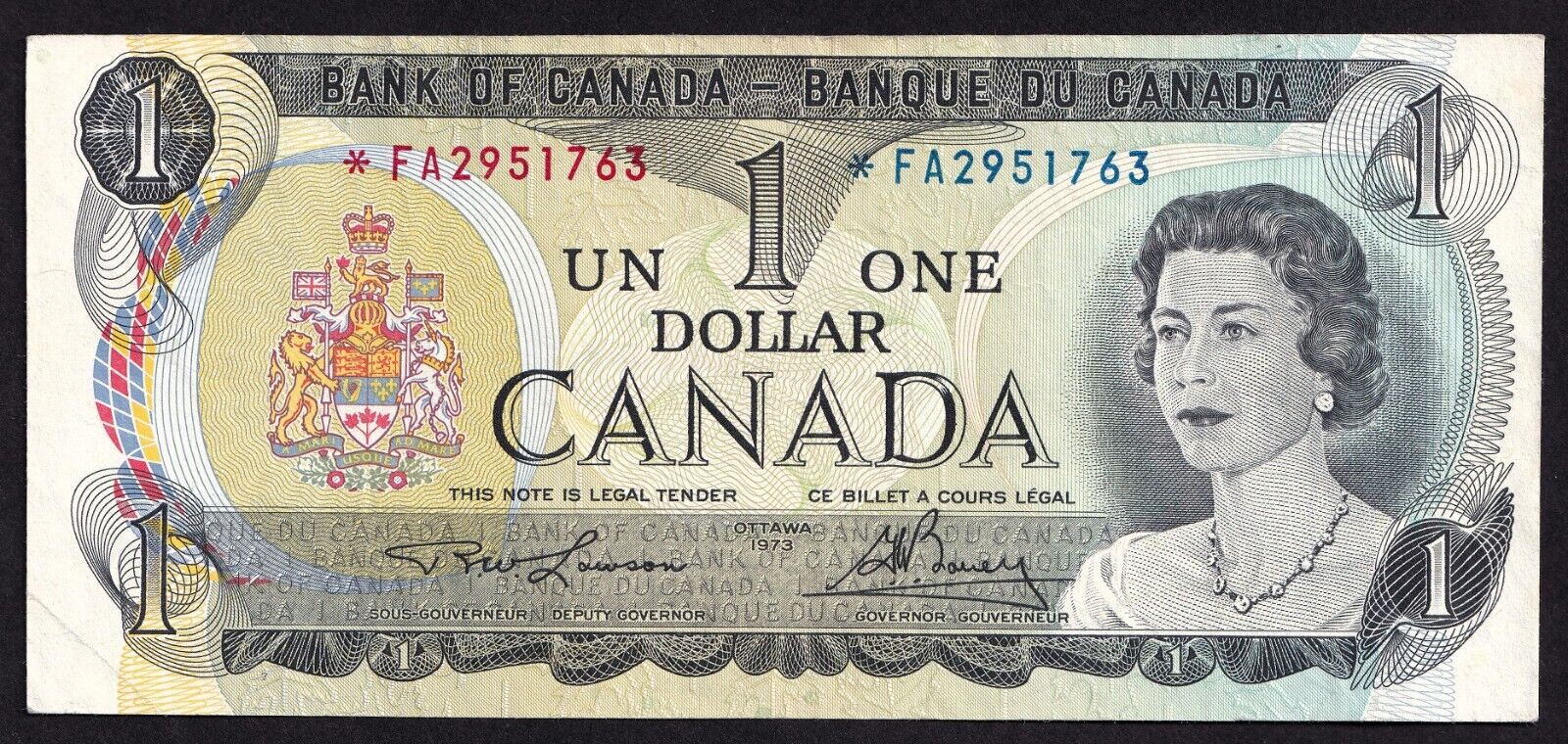 Canada 1973 $1 One Dollar Replacement Banknote Lawson - Bouey *FA 2951763