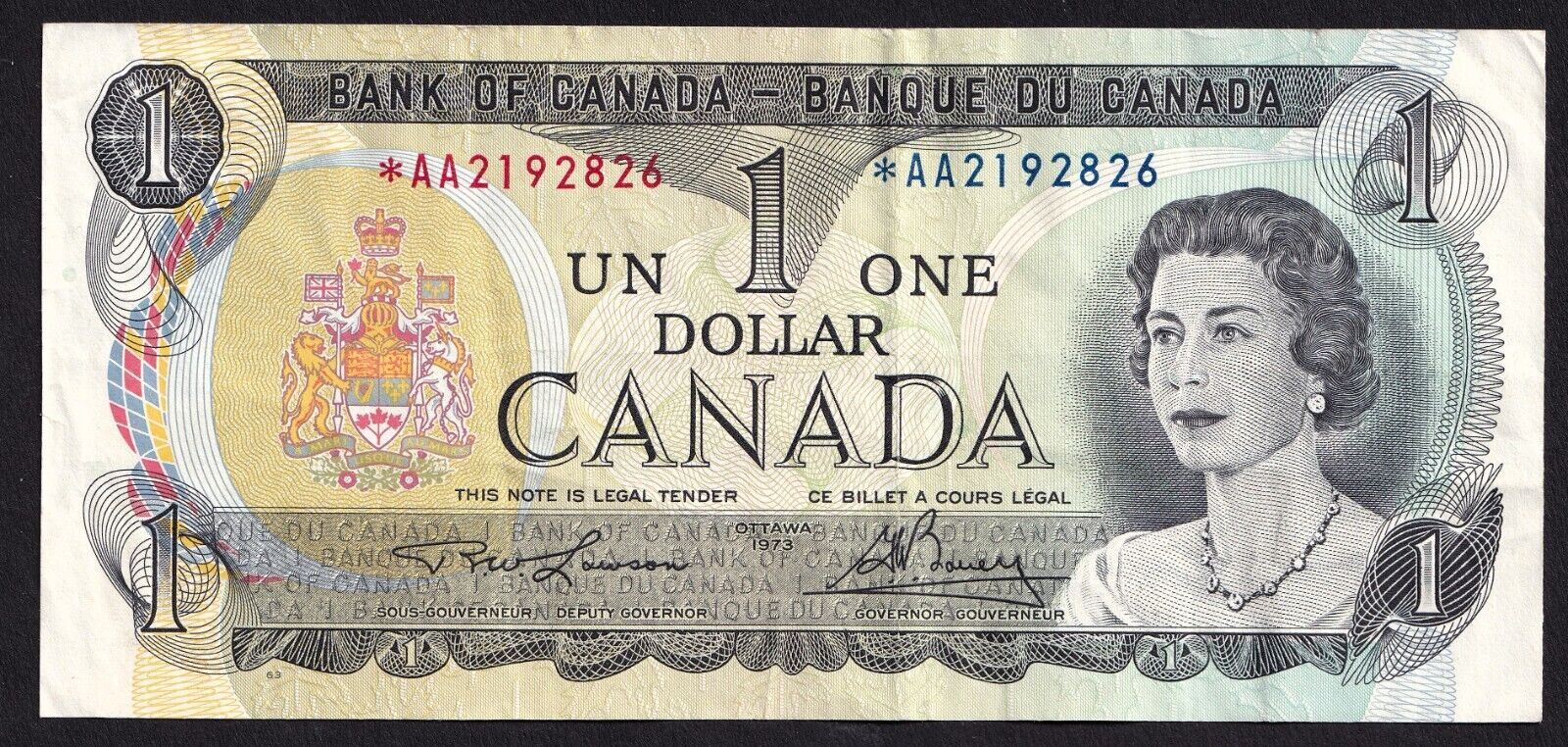 Canada 1973 $1 One Dollar Replacement Banknote Lawson - Bouey *AA 2192826