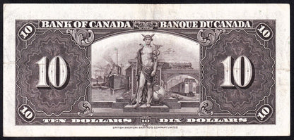 Canada 1937 $10 Ten Dollar Banknote Coyne - Towers L/T 9932755