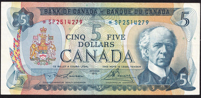 Canada 1972 $5 Five Dollar Banknote Lawson - Bouey Replacement *SP 2514279