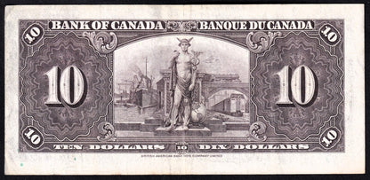 Canada 1937 $10 Ten Dollar Banknote Coyne - Towers H/T 5063902