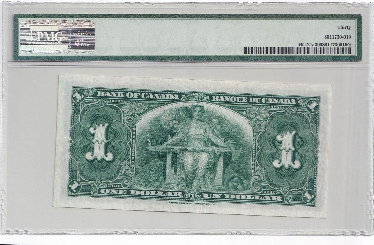 Canada 1937 $1 One Dollar Banknote Osborne - Towers B/A PMG Certified VF-30