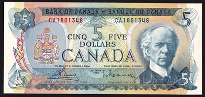 Canada 1972 $5 Five Dollar Banknote Lawson-Bouey Beautiful Colour CA 1801348