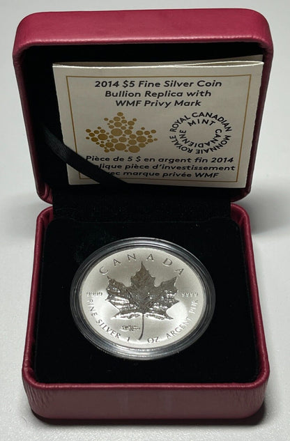 2014 Berlin World Money Fair Canada Fine Silver Coin Maple Leaf WMF Privy Mark