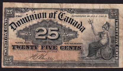 1900 Dominion of Canada 25c Shinplaster Note Boville