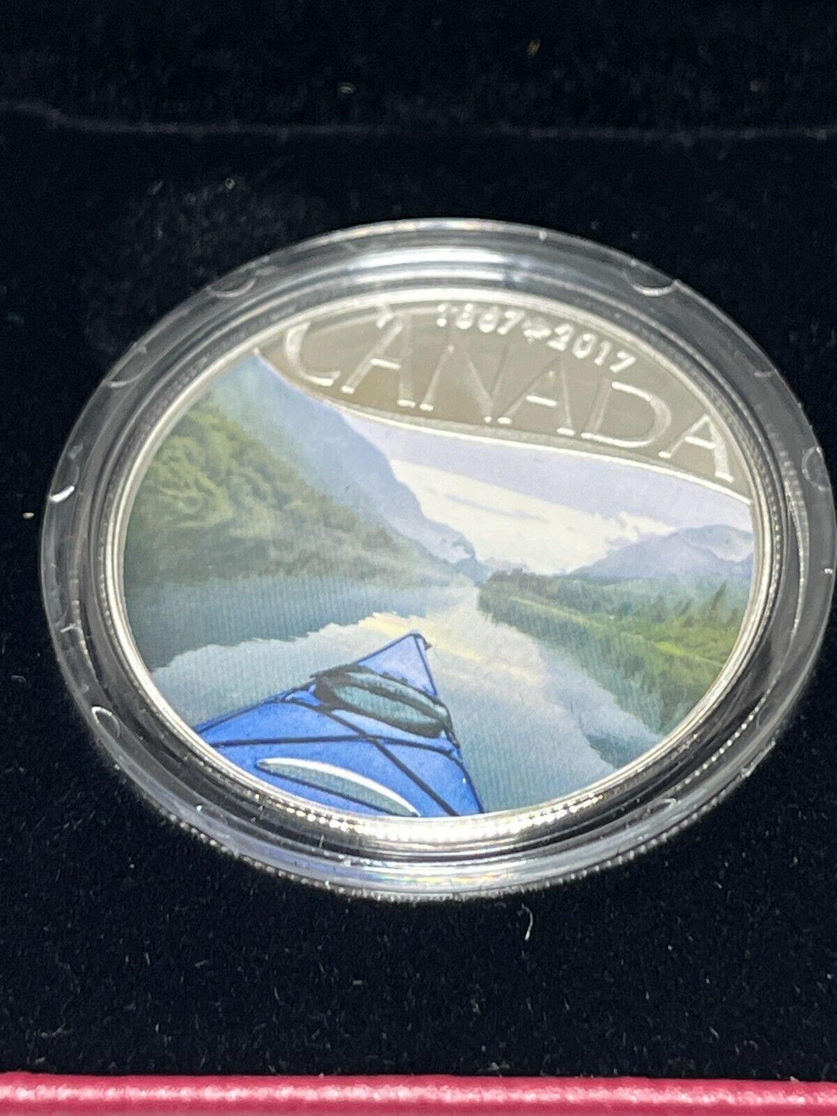 1867-2017 Kayaking on the River $10 Pure Silver Proof Coin Canada's 150th