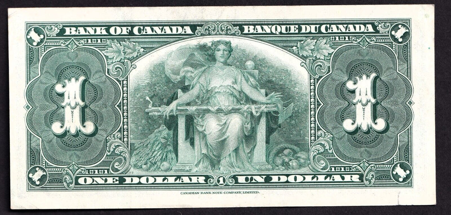 Canada 1937 $1 One Dollar Banknote Coyne - Towers S/N 2739800 Nice Colour