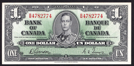 Canada 1937 $1 One Dollar Banknote Gordon - Towers B/M 4782774