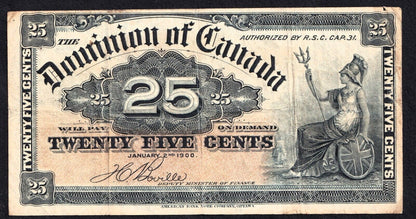 1900 Dominion of Canada 25c Shinplaster Note Boville #M6