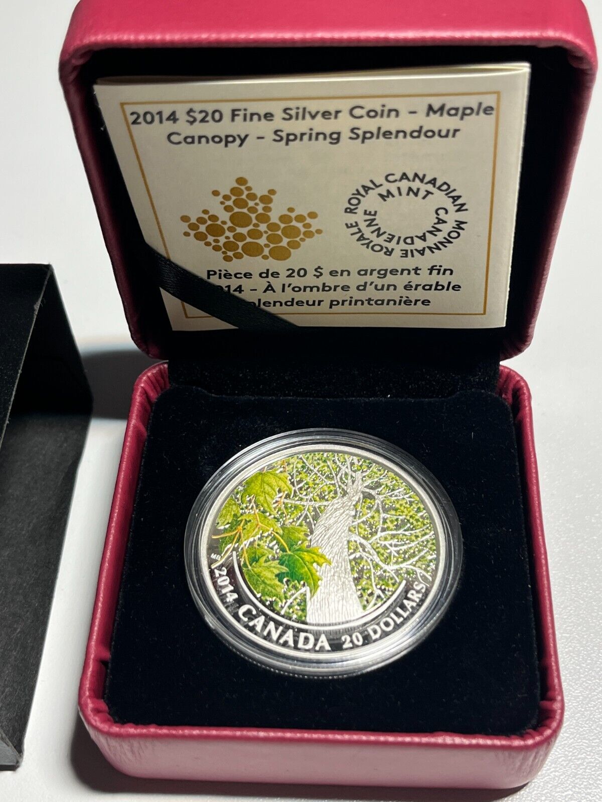 2014 'Spring Splendour-Maple Canopy' Colorized Proof $20 Fine Silver Coin