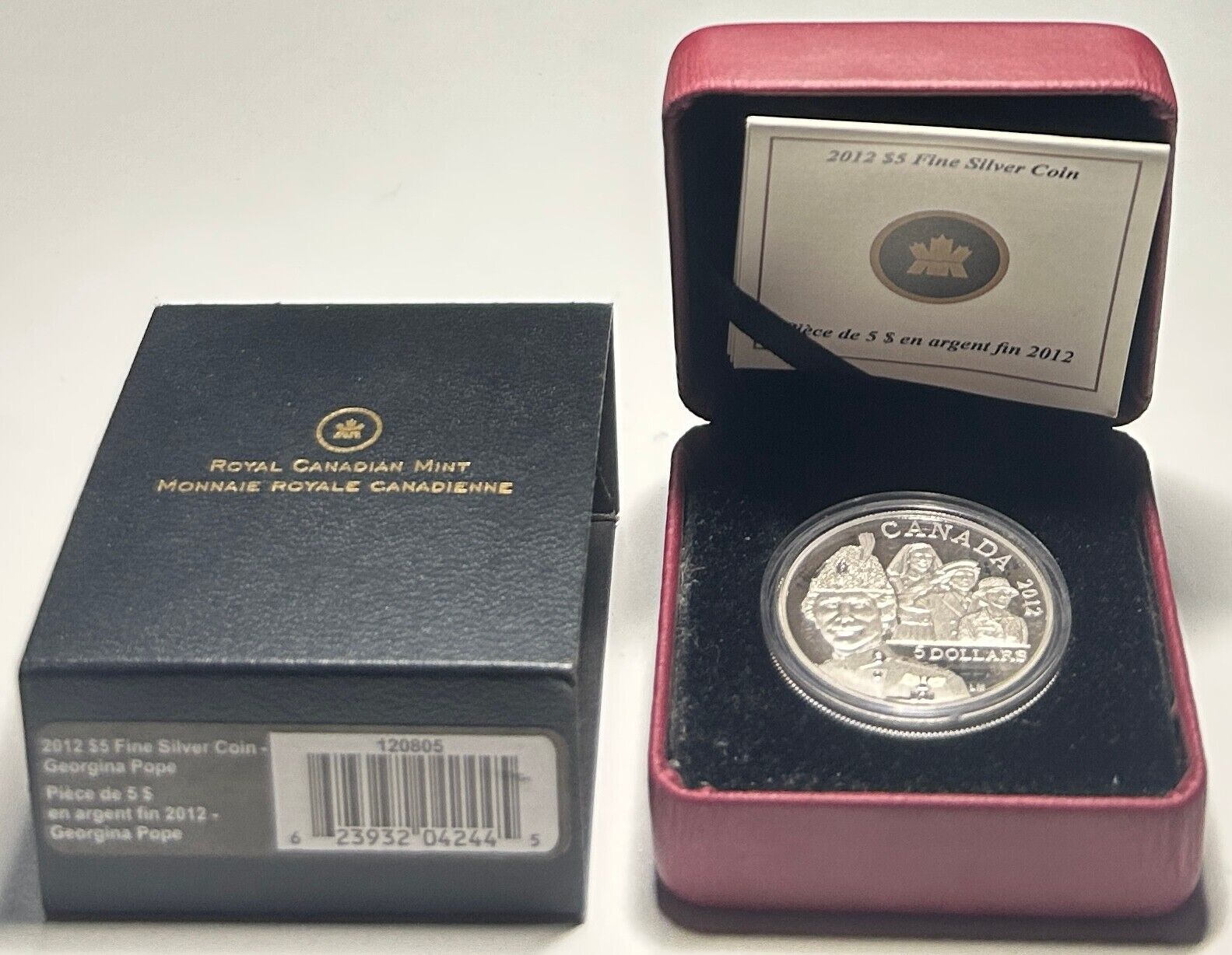 2012 $5 Fine Silver Coin - Georgina Pope With Box + COA