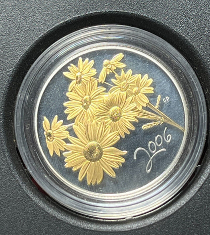 Royal Canadian Mint - 2006 50c Golden Daisy - Sterling Silver Coin All Complete