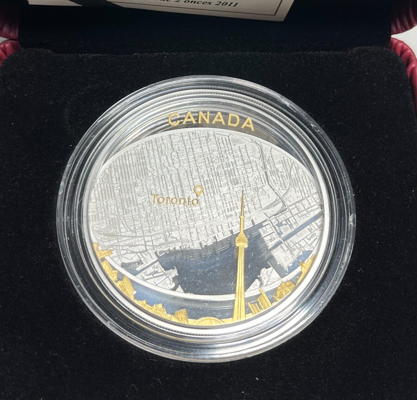 2011 Canada $25 2oz Fine Silver Coin - Toronto City Map With  Box + COA