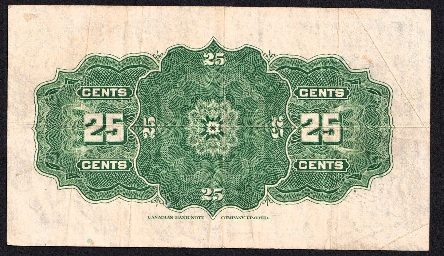 1923 Dominion of Canada 25c Shinplaster Note Campbell - Clark 644791