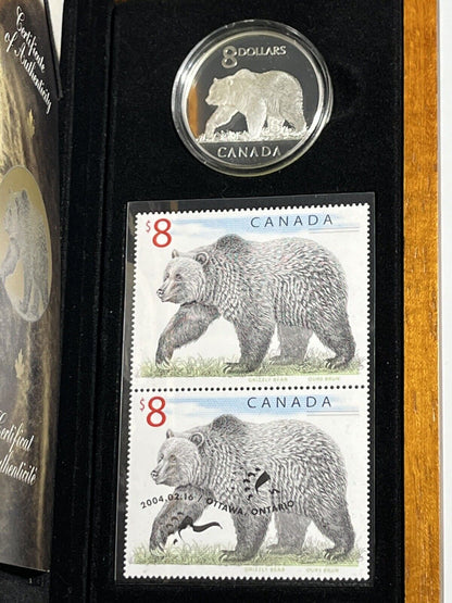 2004 Canada $8 - The Great Grizzly - Limited Edition Stamp & Coin Set  Complete