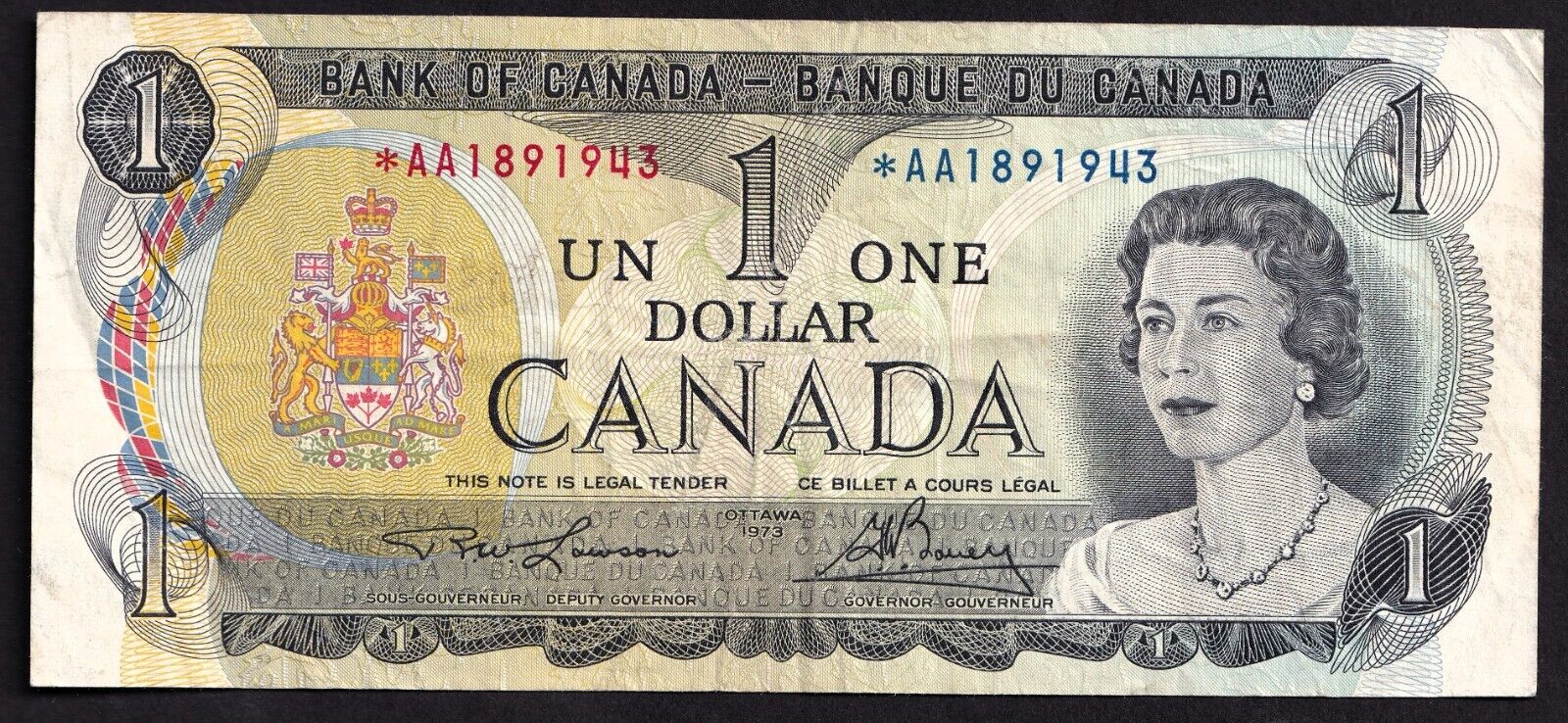 Canada 1973 $1 One Dollar Replacement Banknote Lawson - Bouey *AA 1891943