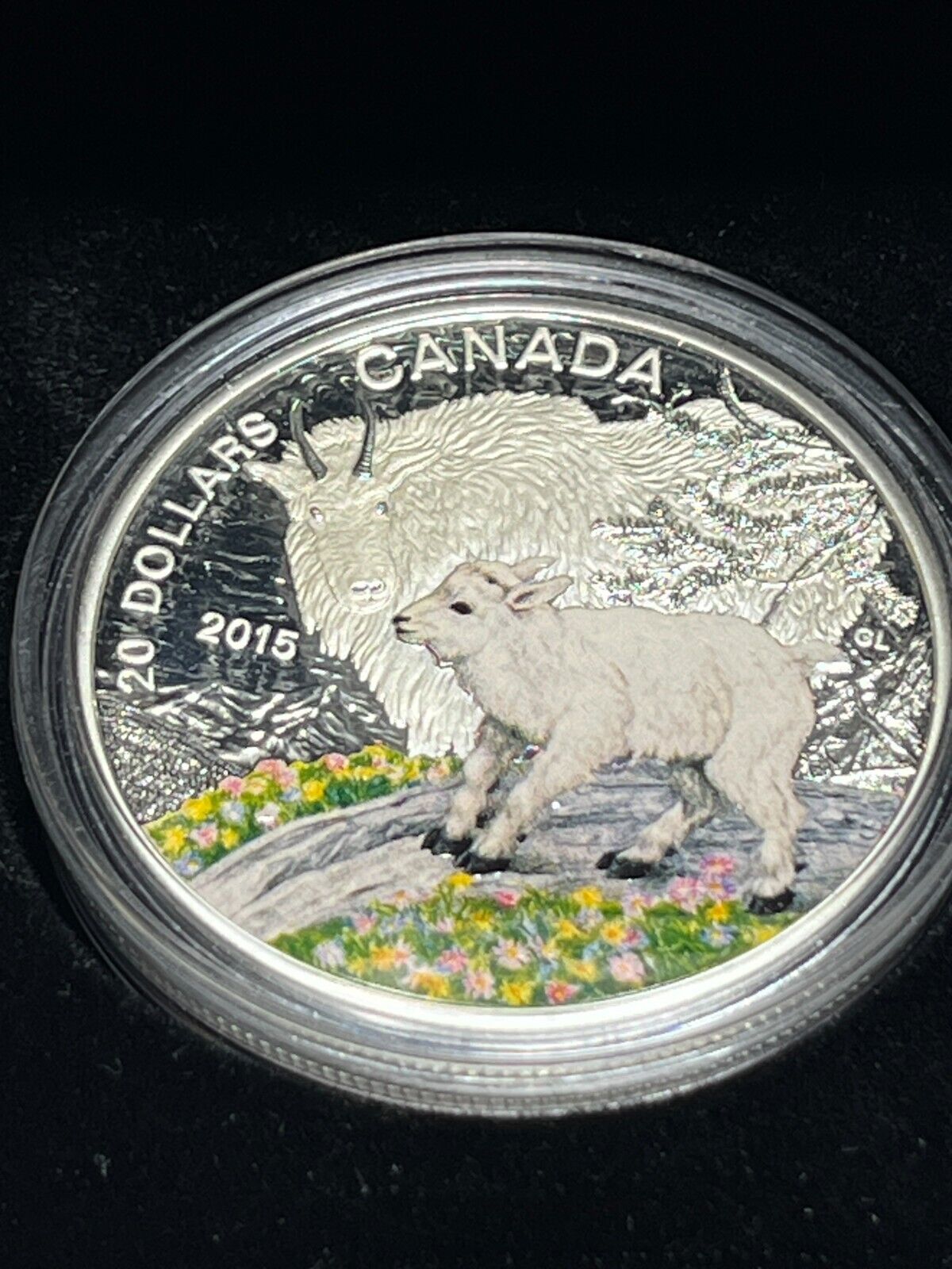 2015 Mountain Goat-Baby Animals Colorized Proof $20 Silver Coin 1oz .9999