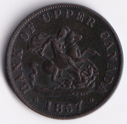 Bank Of Upper Canada 1857 Half Penny Dragonslayer Token PC-5D BR-720 #10