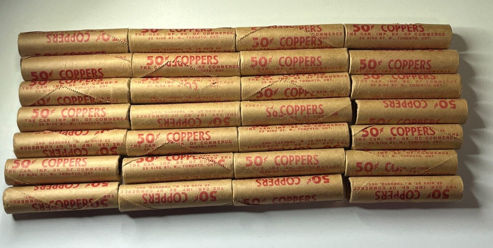 1967 Mint Sealed CIBC Roll Of 50 Uncirculated Canada Pennies Centennial Dove