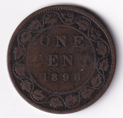 Canada 1896 1 Cent One Large Cent Queen Victoria Nice Details #1