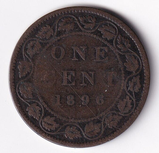 Canada 1896 1 Cent One Large Cent Queen Victoria Nice Details #1