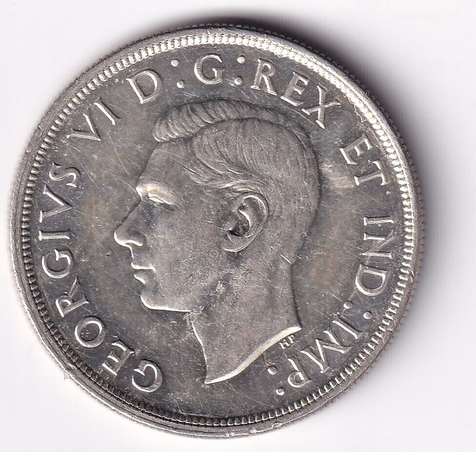 Canada 1947 $1 One Silver Dollar King George VI Coin Blunt 7 .800 Silver