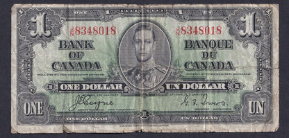 1937 Bank Of Canada $1 One Dollar Coyne - Towers