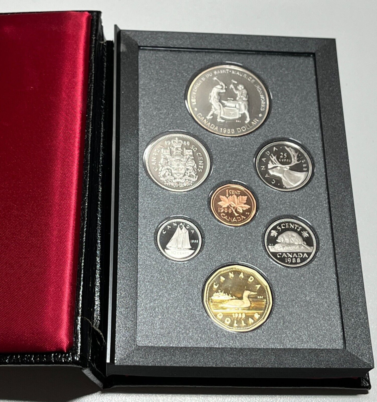 1988 Canada Double Dollar Proof Set With Saint-Maurice Ironworks Silver Dollar