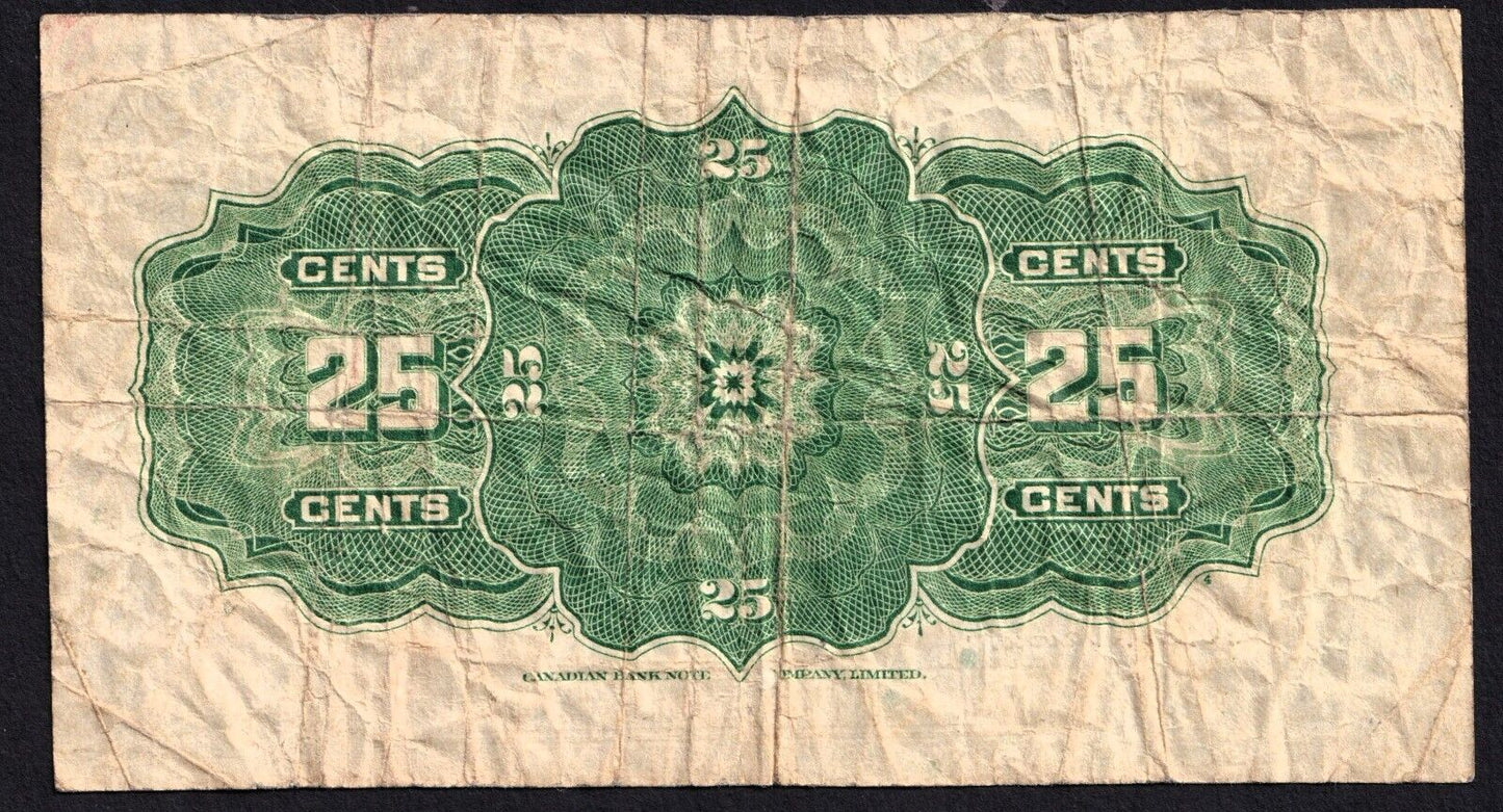 1923 Dominion of Canada 25c Shinplaster Note McCavour - Sanders 477435