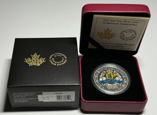 2017 Canada $20 Fine Silver Coin - A Platinum Celebration - 1 oz Pure Silver