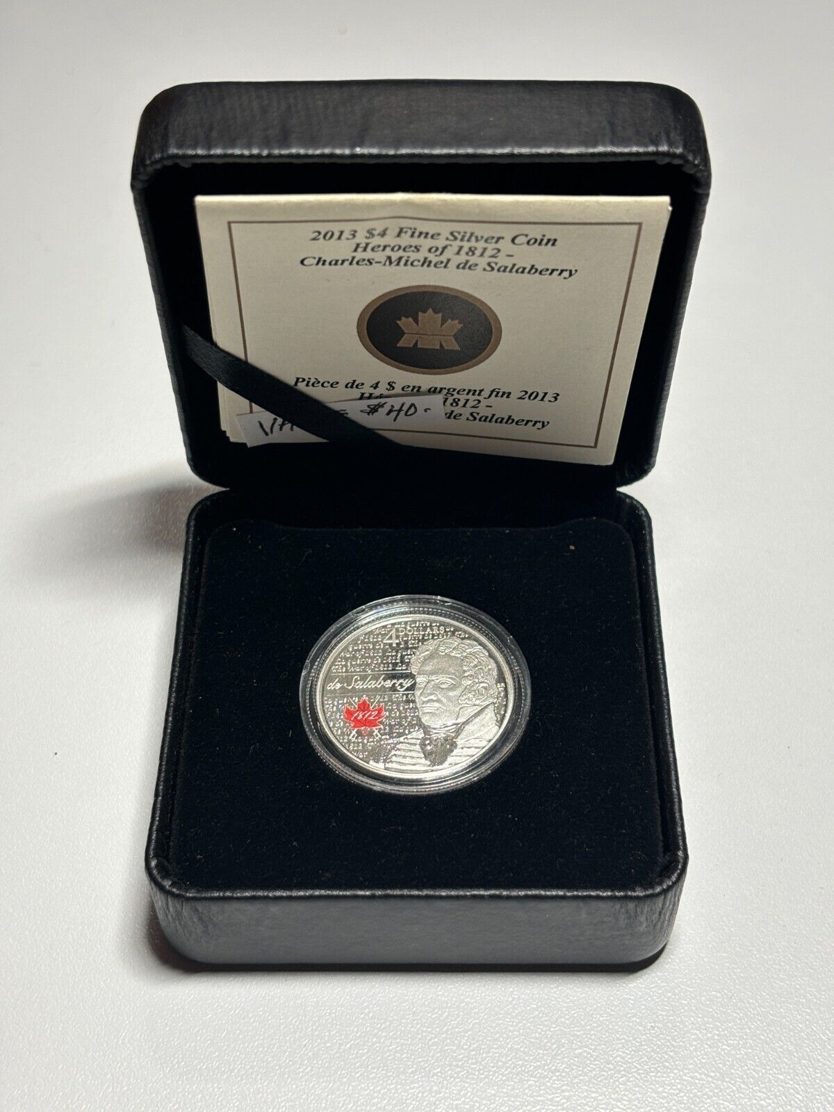 2013 Canada $4 Heroes of 1812 (Charles-Michel De Salaberry) Fine Silver Coin