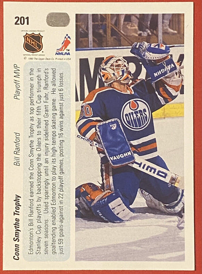 1990/91 UPPER DECK #201 - BILL RANFORD - EDMONTON OILERS