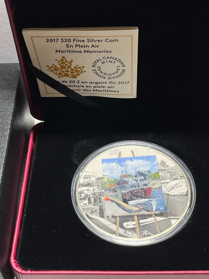 2017 'Maritime Memories - En Plein Air' Proof $20 Fine Silver  1oz Coin